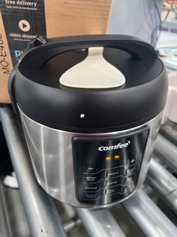 Photo 3 of COMFEE' Rice Cooker, 6-in-1 Stainless Steel Multi Cooker, Slow Cooker, Steamer, Saute, and Warmer, 2 QT, 8 Cups Cooked(4 Cups Uncooked), Brown Rice, Quinoa and Oatmeal, 6 One-Touch Programs
