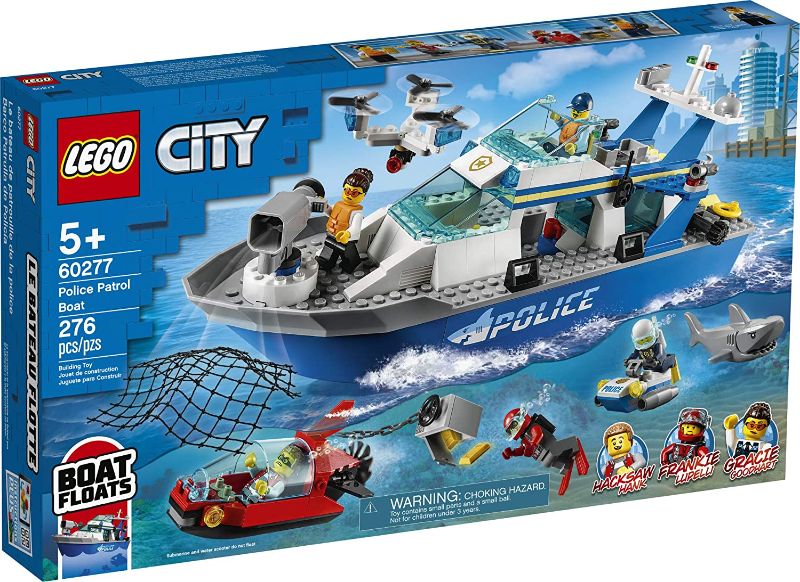 Photo 1 of (PARTS ONLY) LEGO City Police Patrol Boat 60277 Building Kit; Cool Police Toy for Kids, New 2021 (276 Pieces)