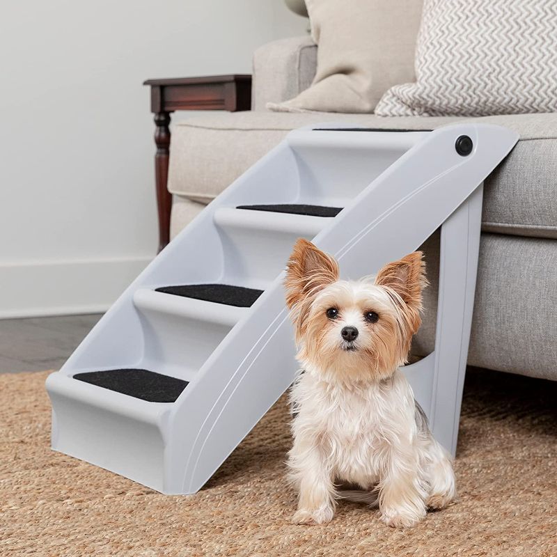 Photo 1 of PetSafe CozyUp Folding Dog Stairs - Pet Stairs for Indoor/Outdoor at Home or Travel - Dog Steps for High Beds, Sofa, Furniture - Pet Steps with Siderails, Non-Slip Pads - Durable, Support 150-200 lb