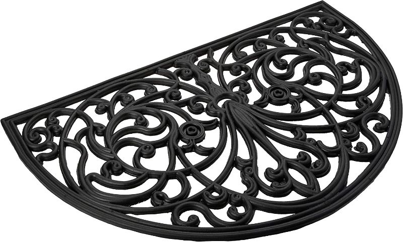 Photo 1 of Achim Home Furnishings WRM1830IW6 Ironworks Wrought Iron Rubber Door Mat, 18 by 30",Black