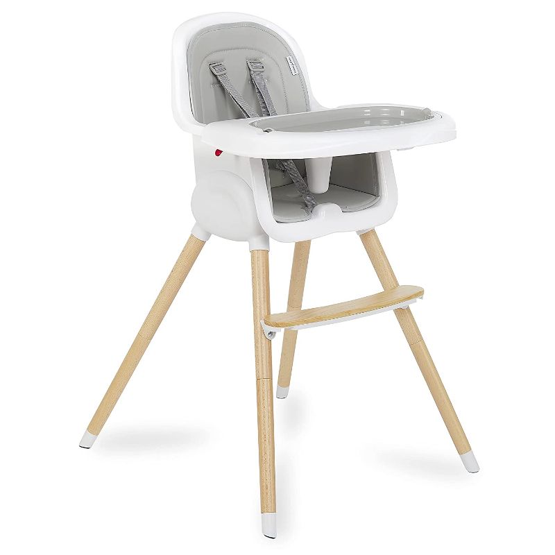 Photo 1 of Dream on Me Lulu 2-in-1 Convertible Highchair in Light Grey | Compact High Chair | Lightweight | Portable