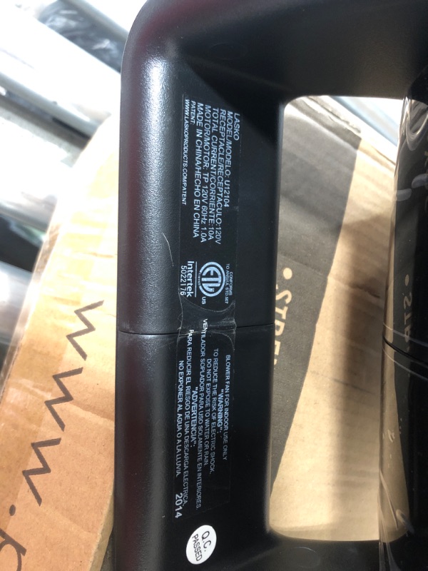 Photo 1 of PLEASE READ CLERKS COMMENTS**Lasko U12104 High Velocity Pro Pivoting Utility Fan for Cooling, Ventilating, Exhausting and Drying at Home, Job Site and Work Shop, Black