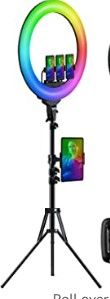 Photo 1 of 18'' RGB Selfie Ring Light with Tripod Stand