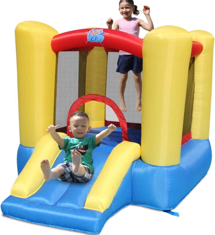 Photo 1 of ACTION AIR Bounce House, Toddler Inflatable Bounce House with Blower for Indoor/Outdoor, Bouncy Castle with Durable Sewn and Extra Thick, Jump House with Slide