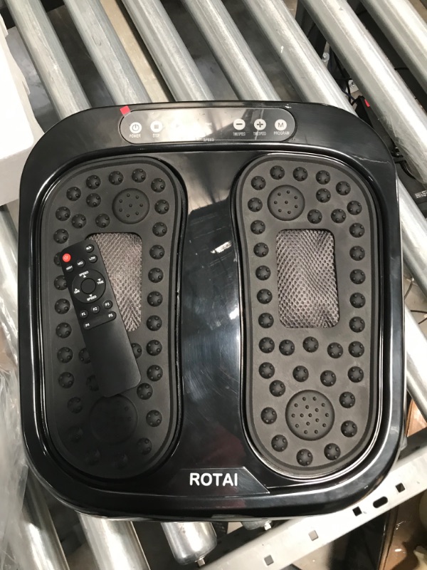 Photo 3 of ROTAI Electric Foot Massager Vibrating and Kneading Authentic Massage Relieve Pain Sore in Feet Calves Improve Circulation Health with Remote Control Black