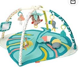 Photo 1 of Infantino 4-in-1 Deluxe Twist & Fold Activity Gym & Play Mat, Tropical - Includes linkable Toys, Musical Monkey, Mirror and Bolster Pillow, for Newborns, Babies and Toddlers