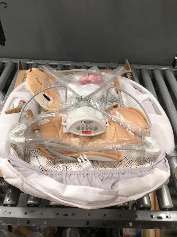 Photo 1 of Fisher-Price Fawn Meadows Deluxe Bouncer, Portable Infant Seat with Music and Soothing Vibrations