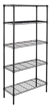 Photo 1 of Amazon Basics 5-Shelf Adjustable, Heavy Duty Storage Shelving Unit (350 lbs loading capacity per shelf), Steel Organizer Wire Rack, Black (36L x 14W x 72H)