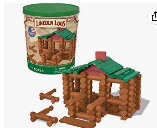 Photo 1 of Lincoln Logs –100th Anniversary Tin-111 Pieces-Real Wood Logs-Ages 3+ - Best Retro Building Gift Set for Boys/Girls - Creative Construction Engineering – Top Blocks Game Kit - Preschool Education Toy, Brown (854)