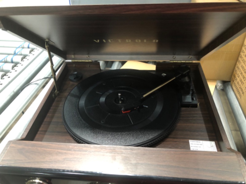 Photo 3 of Victrola Wood Metropolitan Mid Century Modern Bluetooth Record Player with 3-Speed Turntable and Radio