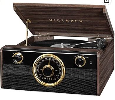 Photo 1 of Victrola Wood Metropolitan Mid Century Modern Bluetooth Record Player with 3-Speed Turntable and Radio