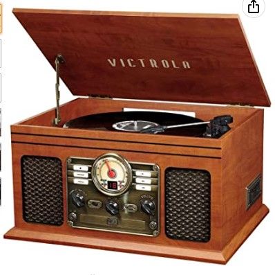 Photo 1 of Victrola Nostalgic 6-in-1 Bluetooth Record Player & Multimedia Center with Built-in Speakers - 3-Speed Turntable, CD & Cassette Player, FM Radio | Wireless Music Streaming | Mahogany