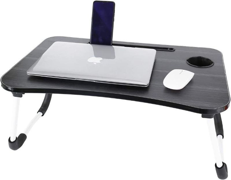 Photo 1 of Zhoohz Laptop Bed Tray Table, Portable Foldable Lap Stand Desk with Cup Holder Phone Slot