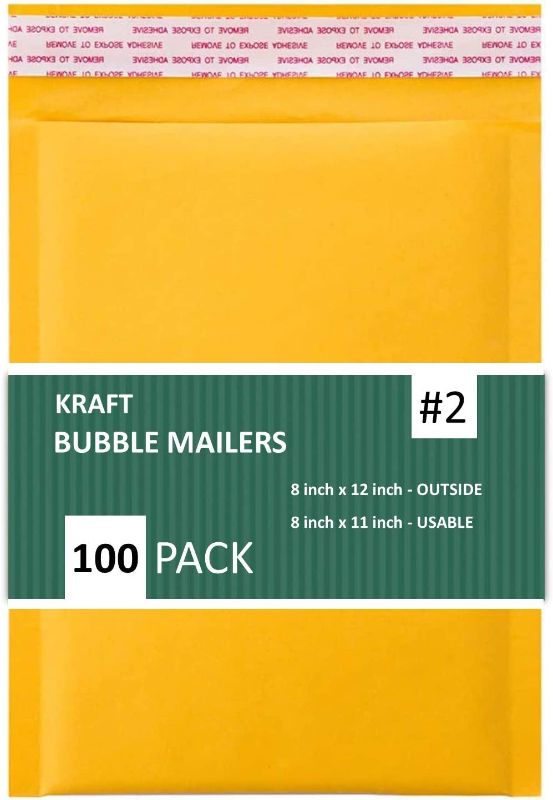 Photo 1 of Sales4Less #2 8.5x12 Inches Kraft Bubble Mailers Shipping Padded Envelopes Pack of 100
