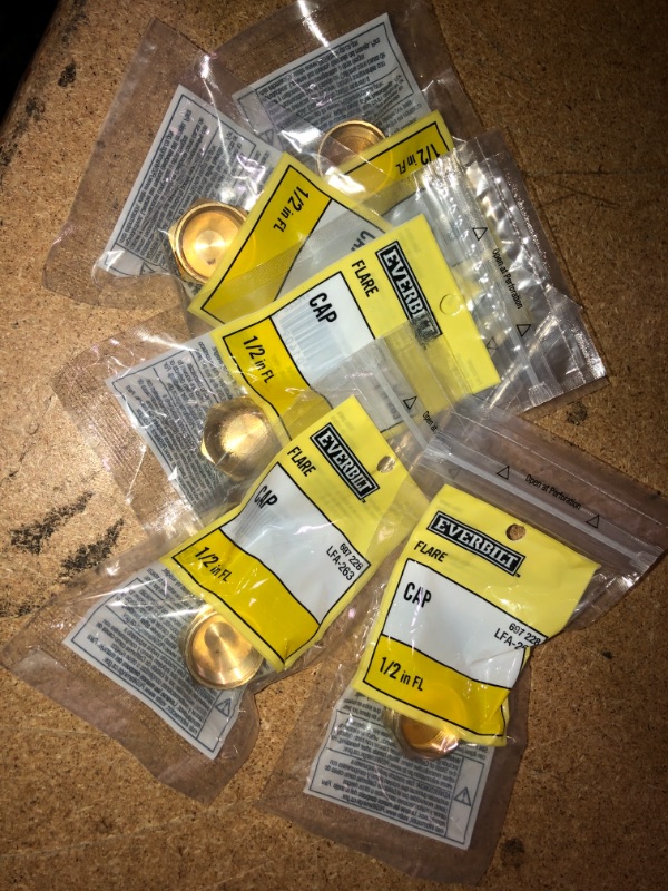 Photo 2 of  5 pack - Everbilt
1/2 in. Flare Brass Cap Fitting