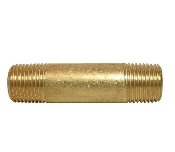 Photo 1 of  5 pack - Everbilt
3/8 in. x 1-1/2 in. MIP Brass Nipple Fitting