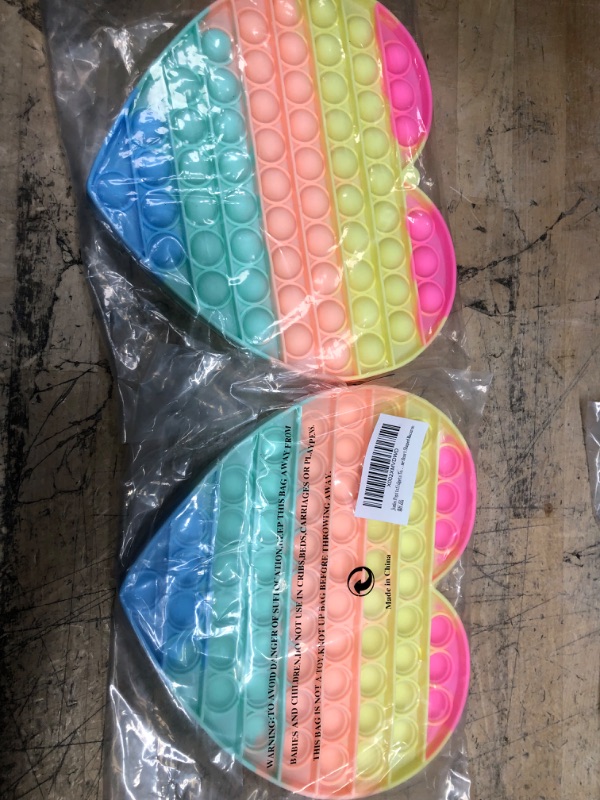 Photo 2 of 2-pack **Jumbo Toy for Kids Teens Adult, Giant Huge Large Mega Big Bubble 20cm 8 Inch Gigantic Oversized Press Pop Popper it Sensory Stress Relief Game Heart Shaped Macaron
