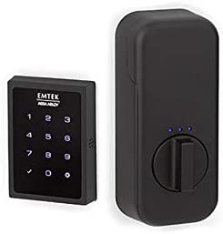 Photo 1 of EMTEK Empowered Motorized Touchscreen Keypad Deadbolt - Choice of 4 Finishes - EMP0101US19 - Flat Black (US19)
