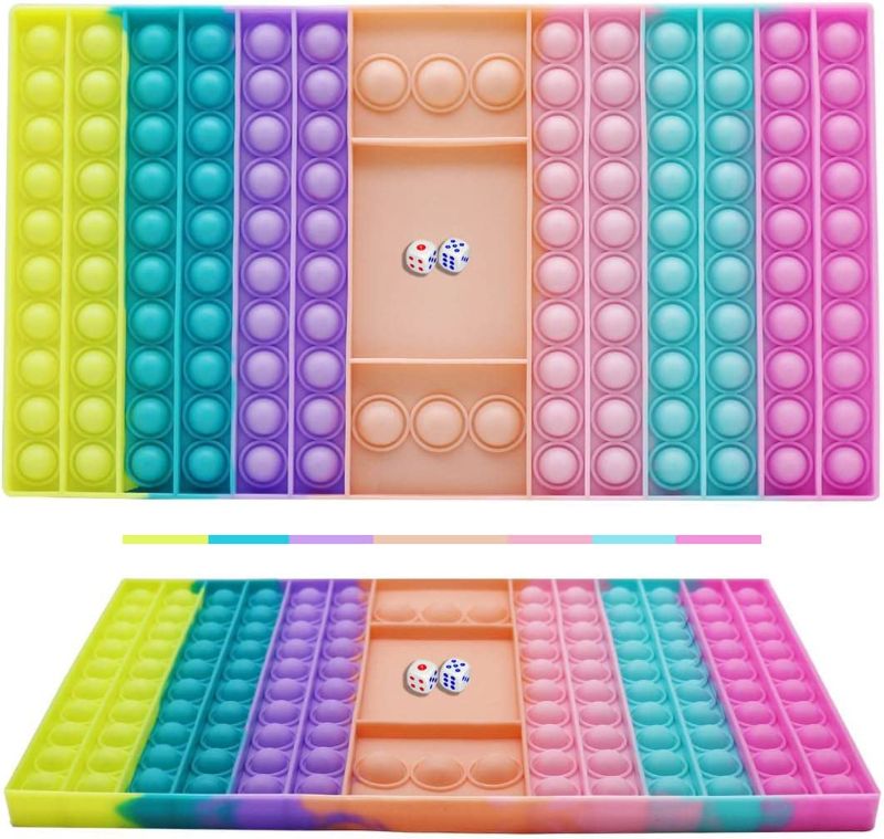 Photo 1 of ** SETS OF 2 **
BAOLSLS Large Pop Dice Game Pop Board,Push Bubble Popper Fidget Popper Game with Dice Toy,Stress Relief Toy Pop Fidget Board
