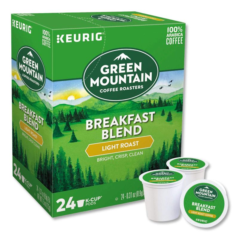 Photo 1 of ** EXP: 05 DEC 2023 **     ** SETS OF 2 **
Green Mountain Coffee Roasters Breakfast Blend, Single-Serve Keurig K-Cup Pods, Light Roast Coffee, 24 Count
