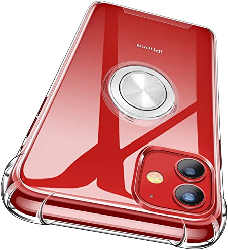 Photo 1 of ** SETS OF 2**
BOYILUO iPhone 11 Case Transparent Flexible Slim Lightweight Transparent Soft Silicone Cover with Swivel Metal Ring Stand Stand Crystal Clear Case for iPhone 11 - Full Body Transparent
