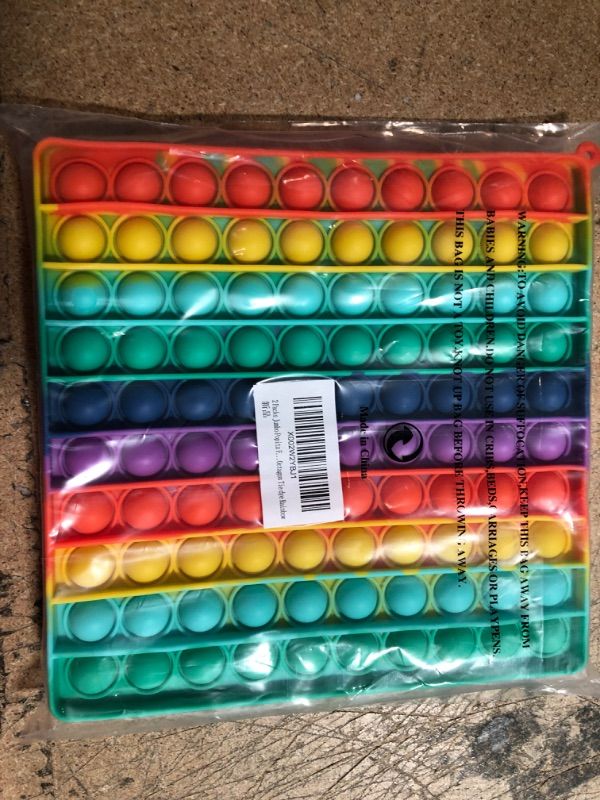 Photo 2 of 2 Packs Jumbo Toy for Kids Adult, Giant Huge Large Mega Big Press Pop Poppop Poop Popper Po it Sensory Austim Anxiety ADHD Stress Relie Game Square Octagon Tie dye Rainbow