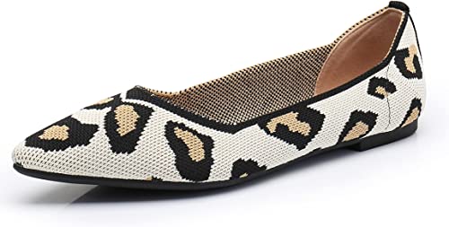 Photo 1 of VenusCelia Women's Dextrous Knit Flat Shoe (11 M US,Leopard&Brown)
