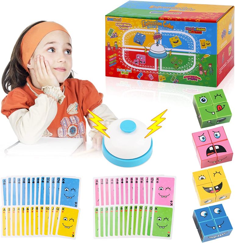 Photo 1 of Face Changing Magic Cube Building Block Game Expressions Matching Block Puzzles with Bell Board Games Educational Montessori Interaction Toy for Kids Adults Gifts (33BL-1) 2 BOXES.
