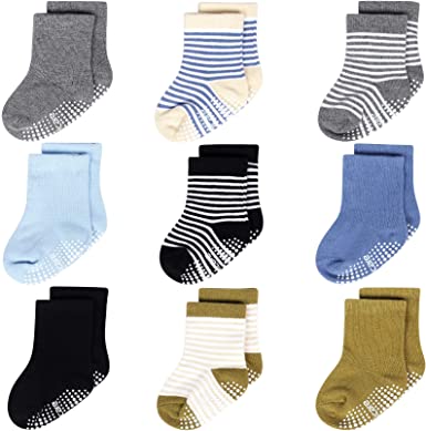 Photo 1 of 2ct Infinicare Non-Slip Grip Baby Boy Socks -  0-6m