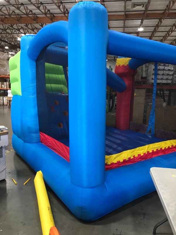 Photo 8 of Bounceland Royal Palace Inflatable Bounce House, with Long Slide, Large Bouncing Area, Basketball Hoop and Sun Roof, 13 ft x 12 ft x 9 ft H, UL Strong Certified Blower, Castle Kids Party Theme
