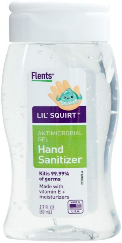 Photo 1 of ** EXP Date: 05/2022 **    ** SET OF 2 24 PACKS**
Flents Lil' Squirt Hand Sanitizer Gel, 2.7 Fl Oz, Made in The USA, pack of 24