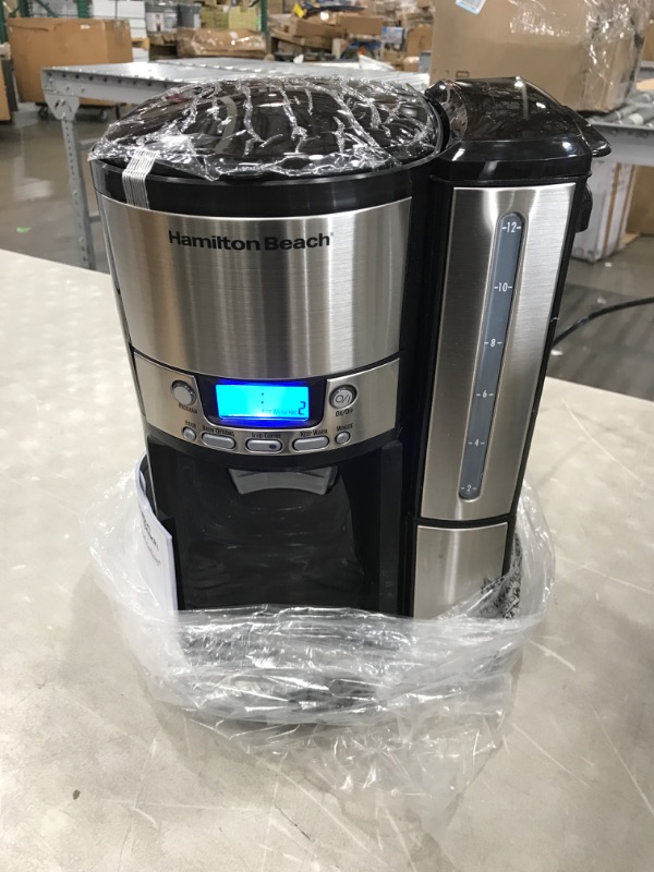 Photo 2 of Hamilton Beach Brewstation Dispensing Coffee Maker with 12 Cup Internal Brew Pot, Removable Reservoir, Black & Stainless Steel
