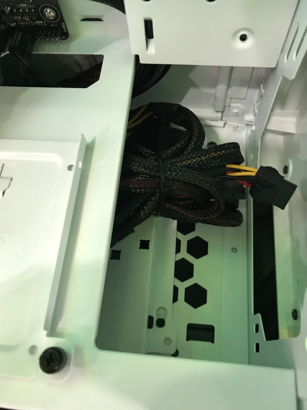 Photo 1 of ***GRAPHICS CARD NOT FUNCTIONAL***  Skytech Gaming Archangel Gaming Computer PC Desktop – Ryzen 5 5600X 3.7GHz, RTX 3060 TI 8G, 1TB NVMe SSD, 16GB DDR4 3200MHz, RGB Fans, Windows 10 Home 64-bit, 802.11AC Wi-Fi, White KEYBOARD INCLUDED
