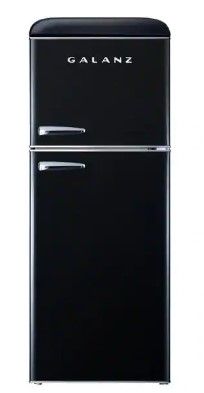 Photo 1 of **DOESNT POWER ON WHEN TESTED** DAMAGED* Galanz
4.6 cu. ft. Retro Mini Fridge with Dual Door True Freezer in Black