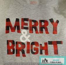 Photo 1 of **SET OF 3** MERRY AND BRIGHT BUFFALO PLAID JAMIN T SHIRT LARGE 