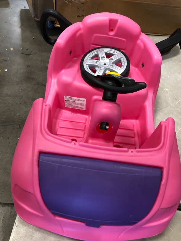 Photo 3 of **DAMAGED** Step2 Whisper Ride II Kids Push Ride-On Car Buggy w/ Pull Handle and Horn,PINK