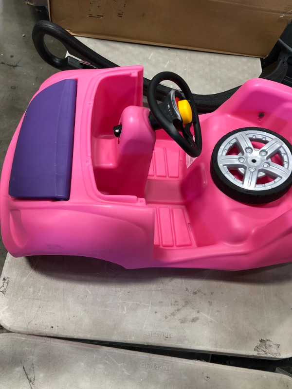 Photo 2 of **DAMAGED** Step2 Whisper Ride II Kids Push Ride-On Car Buggy w/ Pull Handle and Horn,PINK