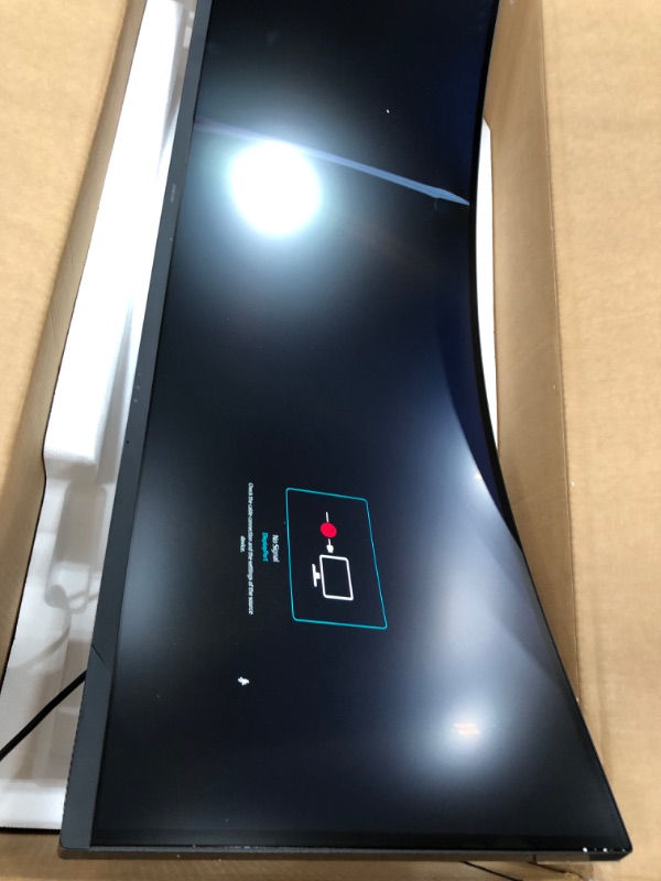 Photo 1 of **DAMAGE TO DISPLAY LINE THROUGH IT**REVIEW PHOTOS** SAMSUNG 49" Odyssey Neo G9 G95NA Gaming Monitor, 4K UHD Mini LED Display, Curved Screen, 240Hz, 1ms, G-Sync and FreeSync Premium Pro, LS49AG952NNXZA,...
