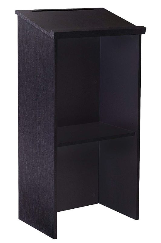 Photo 1 of **MINOR DAMAGE TO CORNERS** AdirOffice 46"H Floor Standing Lectern with Adjustable Shelf, Black (661-01-BLK)
