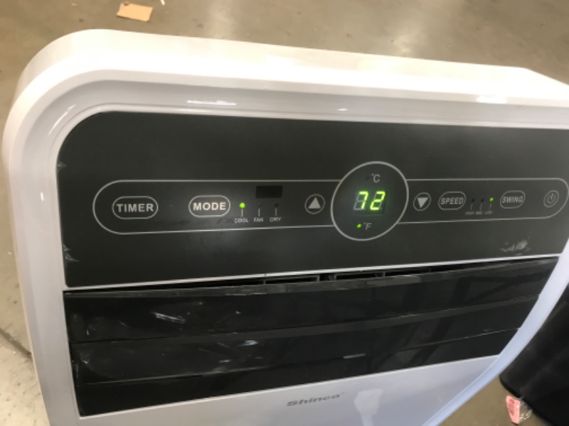 Photo 4 of **DAMAGED* Shinco 10,000 BTU Portable Air Conditioners with Built-in Dehumidifier Function, Fan Mode, Quiet AC Unit Cools Rooms to 300 sq.ft, LED Display, Remote Control, Complete Window Mount Exhaust Kit
