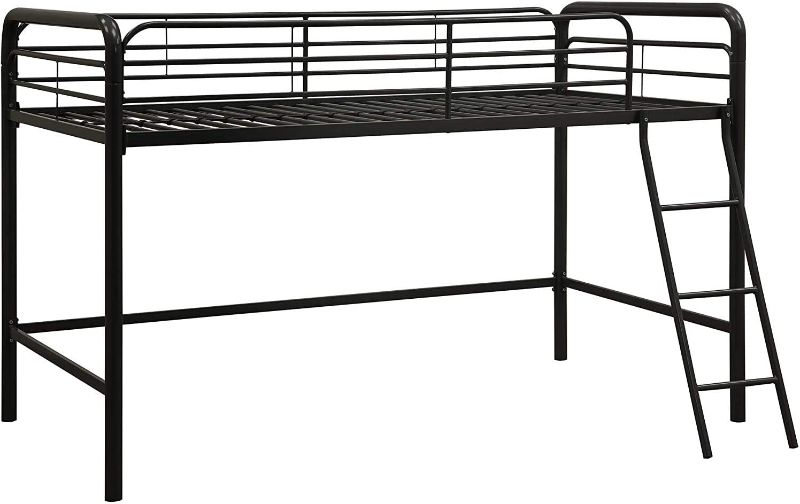 Photo 1 of **MISSING HARDWARE***MINOR DAMAGE* DHP Jett Junior Twin Metal Loft Bed, Black
