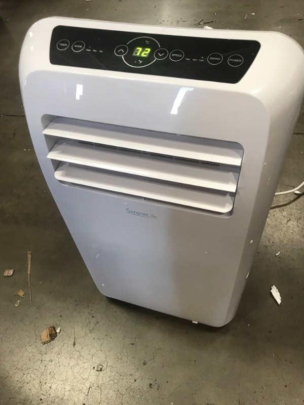 Photo 2 of **MISSING PARTS**MINOR SCRATCHES**  SereneLife SLPAC10 Portable Air Conditioner Compact Home AC Cooling Unit with Built-in Dehumidifier & Fan Modes, Quiet Operation, Includes Window Mount Kit, 10,000 BTU, White
