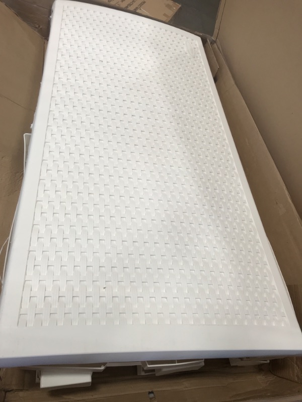 Photo 1 of **MINOR WARE FROM SHIPPING*8 Suncast Outdoor 99 Gallon Resin and Wicker Deck Box White
