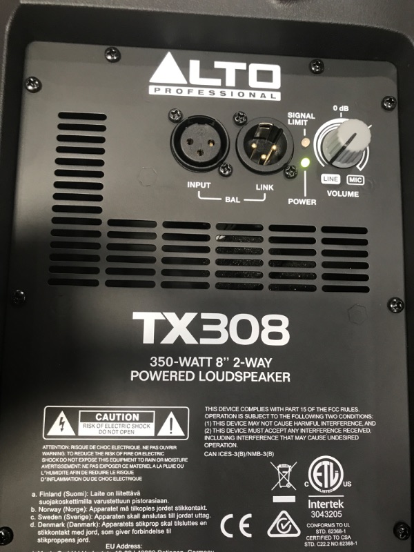 Photo 3 of Alto Professional TX308 – 350W Active PA Speaker with 8" Woofer for Mobile DJ and Musicians, Small Venues, Ceremonies and Sports Events
