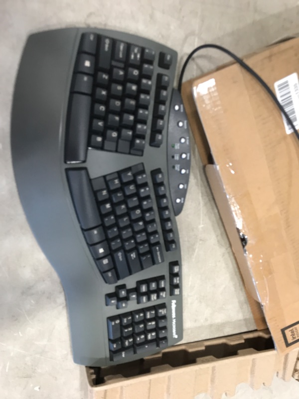 Photo 3 of Fellowes Microban Split Design Wired Keyboard, Dark Gray - FEL9891503
