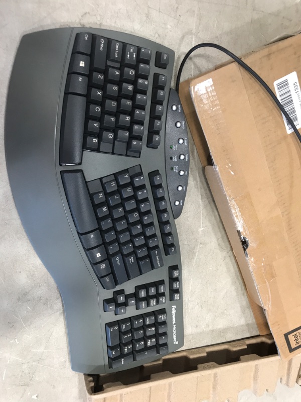 Photo 4 of Fellowes Microban Split Design Wired Keyboard, Dark Gray - FEL9891503
