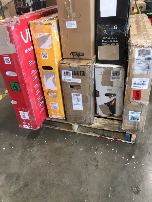 Photo 1 of MIXED PALLET OF DAMAGED TVS AND MONITORS**NO REFUNDS