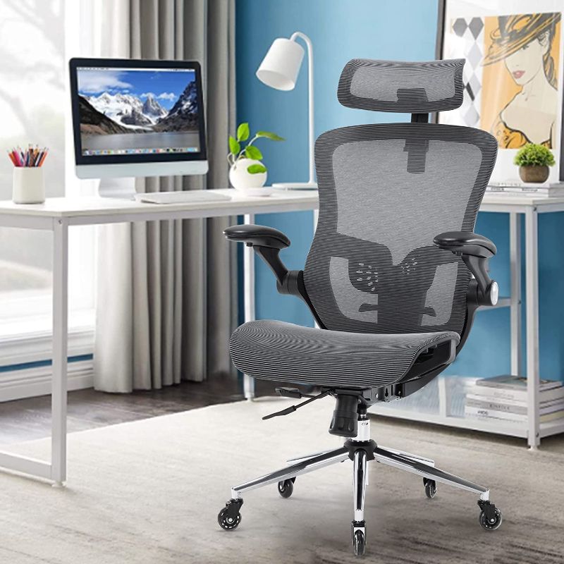 Photo 1 of **MISSING PARTS*DAMAGED* Home Office Desk Chairs, Ergonomic Office Chair with 90°-135° Adjustable Backrest, Computer Desk Chair with 2D Adjustable Headrest, Office Desk Chair with...
