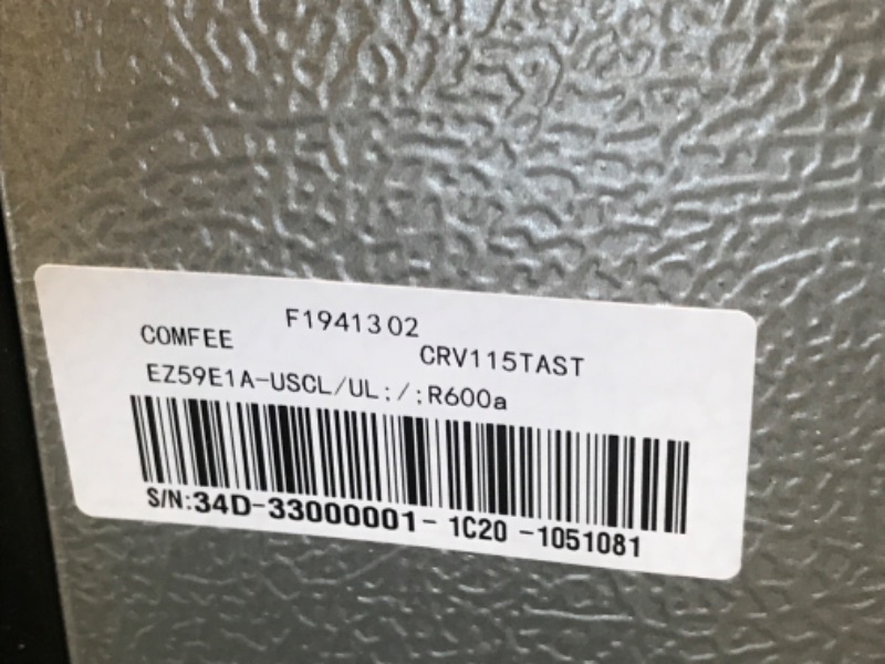 Photo 4 of **DAMAGED DOOR AND UNIT* COMFEE' CRV115TAST Beverage Cooler, 115 Cans Beverage Refrigerator, Adjustable Thermostat, Glass Door With Stainless Steel Frame, Reversible Hinge Door And Legs For Home, Apartment
