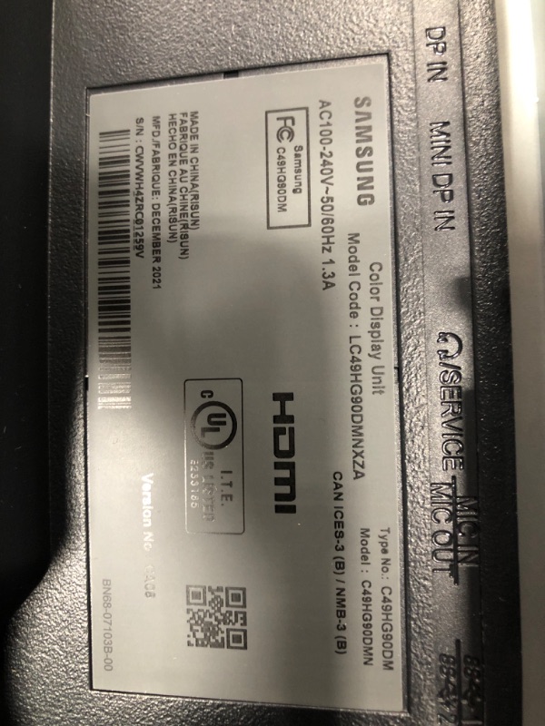 Photo 1 of SAMSUNG 49-Inch CHG90 144Hz Curved Gaming Monitor (LC49HG90DMNXZA) – Super Ultrawide Screen QLED Computer Monitor, 3840 x 1080p Resolution, 1ms Response, FreeSync 2 with HDR,Black
